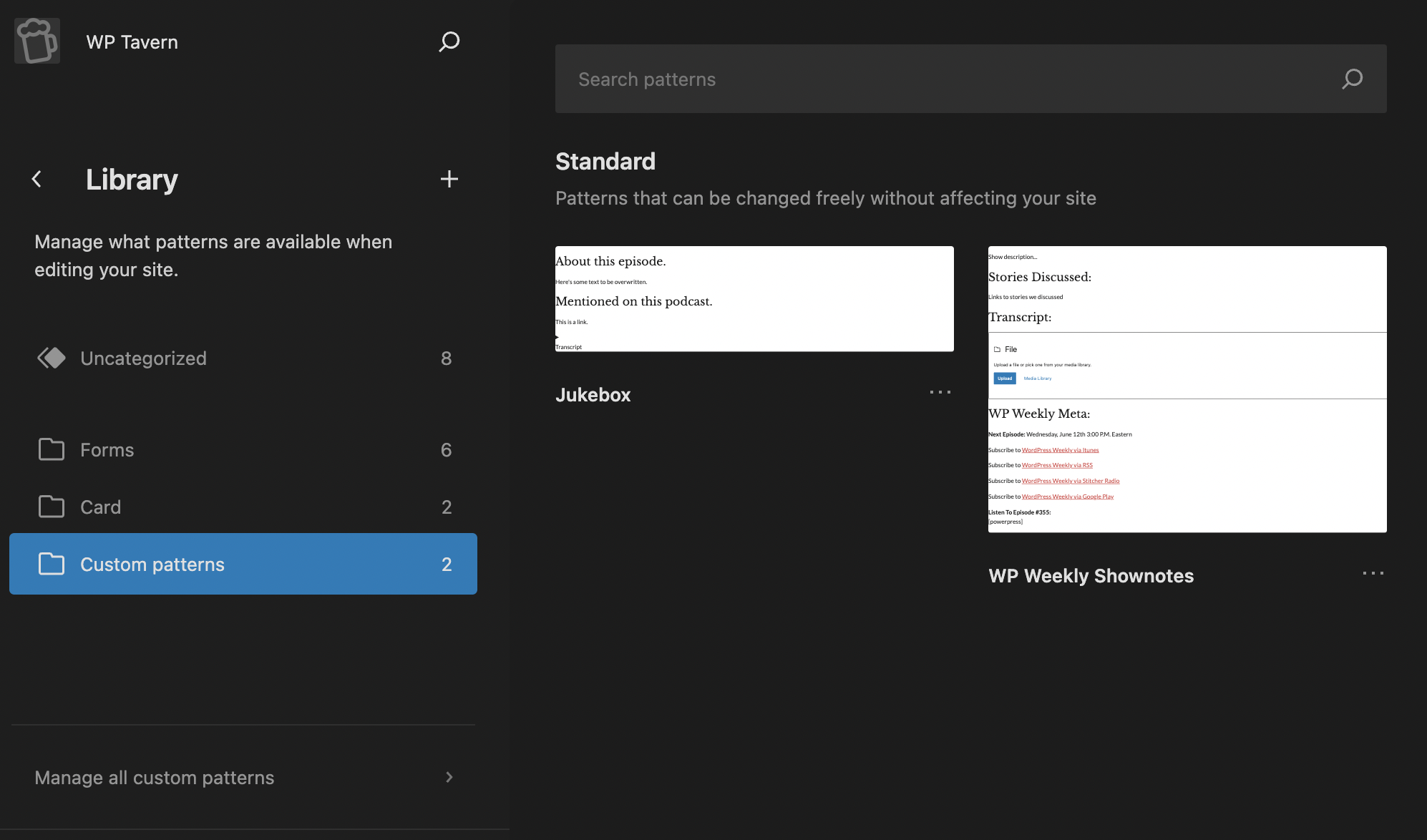 Gutenberg 16.1 Introduces Pattern Creation and Library, Adds Distraction Free Mode to Site Editor